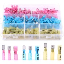 Glarks 200pcs 22-16/16-14/12-10 Gauge Nylon Heat Shrink Waterproof Fully/Semi...