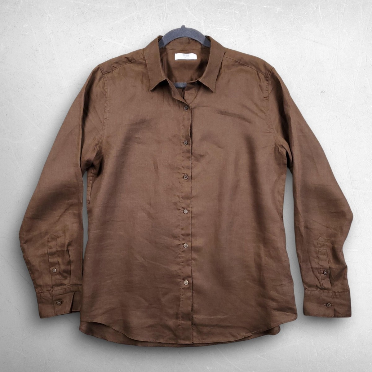 chinese dress ladies European Dark Brown Linen Shirt – StudioSuits main image 0