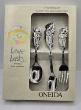 Oneida Community Cubby Bear Stainless Steel 3 piece CHILD SET love lasts NEW