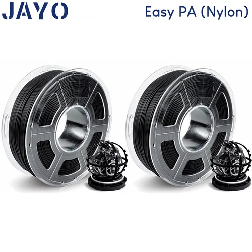 JAYO 2*1KG Black Easy PA Nylon 6+66 Filament 1.75mm 2.2lbs Warp-Free Strong