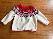 Vintage Hanna Andersson Scandinavian Fair Isle Baby Knit Sweater