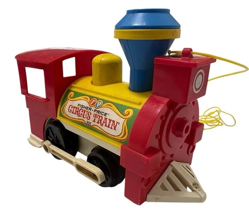 VTG 1973 Fisher Price #991 Little People Circus Kids Train Engine Whistle