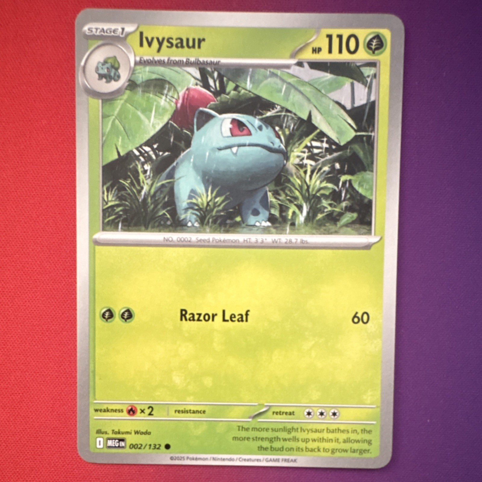 Pokémon Ivysaur 002/132 Me01 Mega Evolution Regular Common Stage 1 HP110
