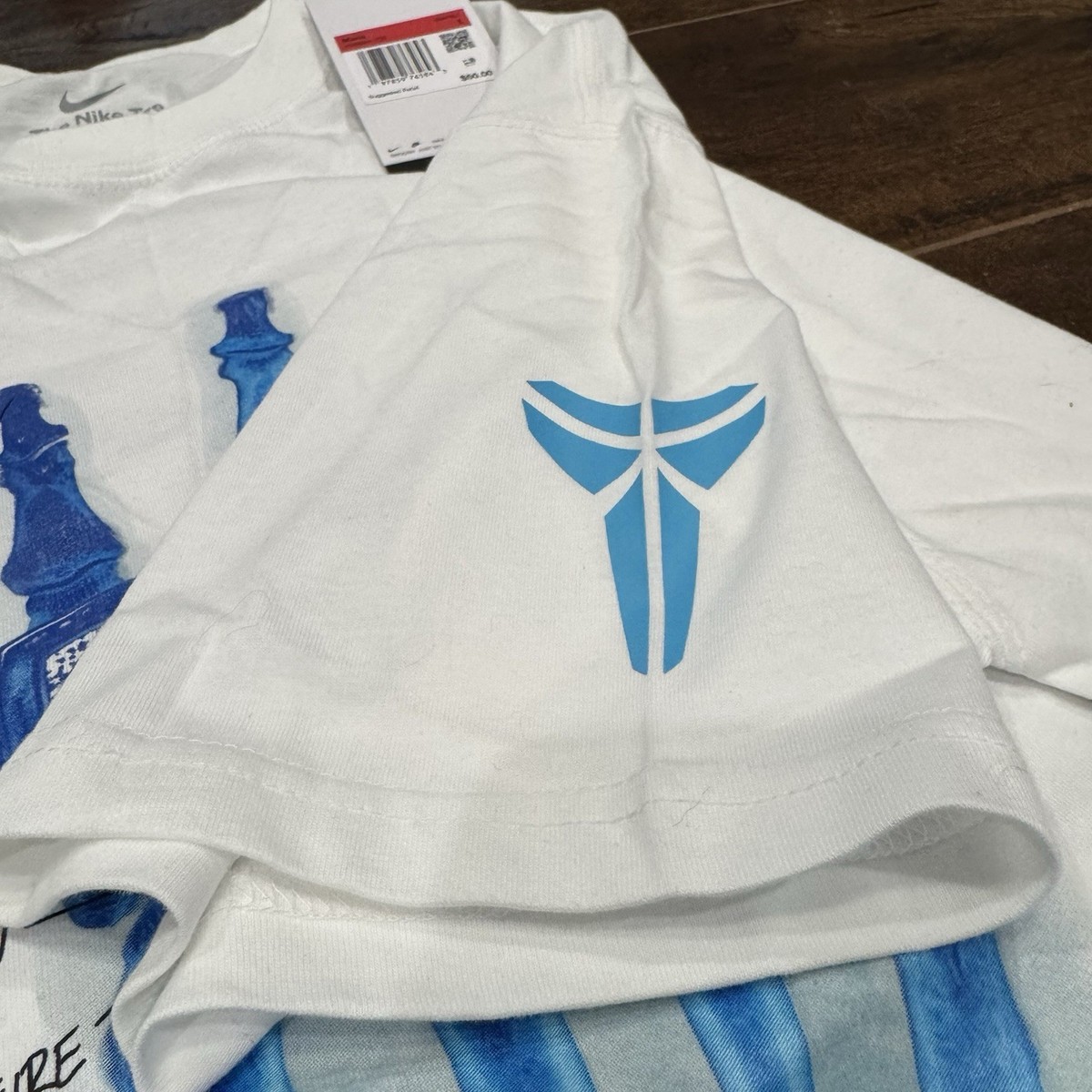 Nike Kobe X-Ray Broken Not Beaten Large White Blue T-Shirt L