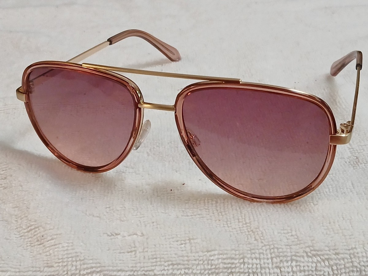 QUAY Aviator ALL IN Sunglasses ROSE GOLD Frame PINK Lenses  display picture 1