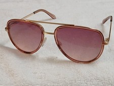 QUAY Aviator ALL IN Sunglasses ROSE GOLD Frame PINK Lenses 77092 56-17-140 Rare