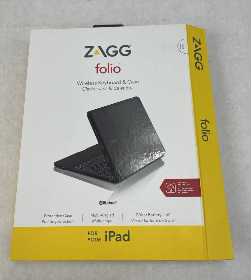 Teclado inalámbrico ZAGG Folio-V-A9ZFK-BB0 y estuche folio para iPad Pro de 9,7" pulgadas Foto 2 de 4