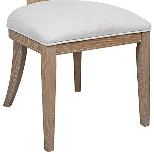 Uttermost Idris White Fabric Armless Chair - Picture 4 of 9