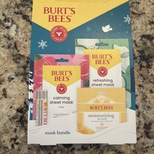 Burt s Bees mask bundle 4 piece kit. Calming Sheet Mask Lip Balm Masks NIB