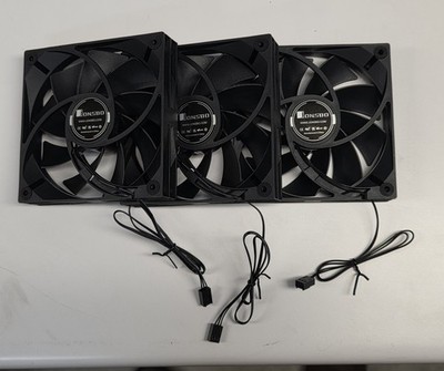 3x NEW Jonsbo Black 120mm NAS PC Case Fans