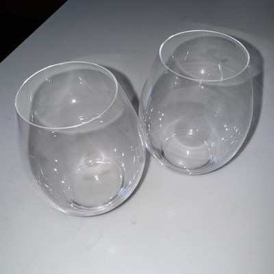 2 Riedel 4.75'' Stemless Wine Glasses Tumbler Crystal  - No Box