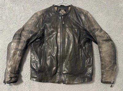 Roland Sands Design RSD Men's S BARFLY Brown Leather Motorcycle Riding Jacket