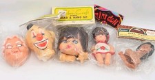 Vintage Assorted Doll Making Craft Supplies Heads Face Hands Mask  Mini Doll