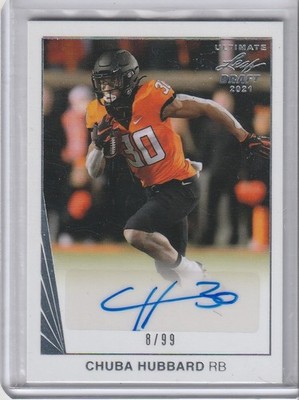 Chuba Hubbard 2021 Leaf Ultimate Draft Rc Auto (8/99)