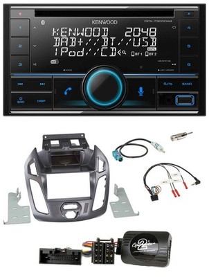 Kenwood CD 2DIN DAB USB Lenkrad Bluetooth Autoradio für Ford Transit Connect 13-