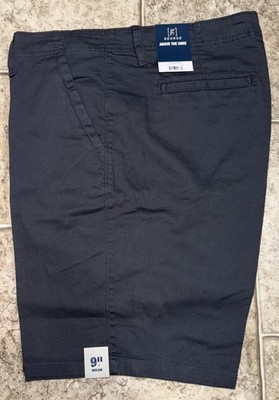NWT Mens George Dark Gray Above The Knee Flat Front Shorts Size 36