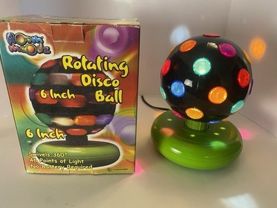 Rotating Disco Ball 6  Student Lounge Multi Color W/Box Swivels 360  Works!
