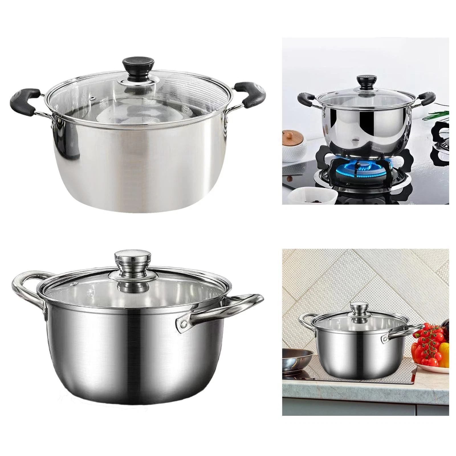 Stainless Steel Stainless Steel Soup Pot Fashionable Kitchen Gift Suitable for