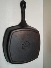 Emeril Lagasse Cast Iron 10" Square Skillet Grill Ribbed Fry Pan Deep 2"-EXC