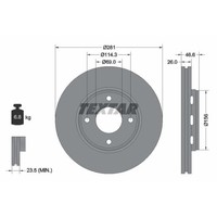 Textar 2X Bremsscheibe Vorne Ø281 Mm AußEnbelüFtet FüR Mitsubishi Colt Vi Z3_A
