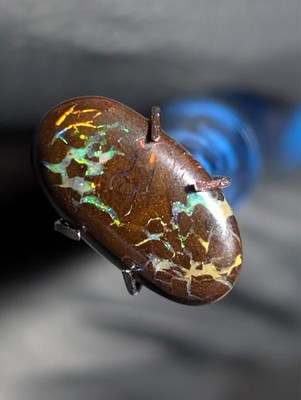 3ct Flashy Rainbow Veins Australian Koroit Boulder Opal Cabochon