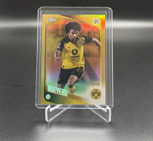 Open product gallery KARIM ADEYEMI 2025-26 Topps Chrome UCC Gold Colour Match #128 20/50