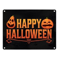 Happy Halloween Metallschild In 15X20 Cm Mit Lustigen KüRbissen