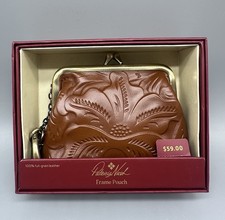 Patricia Nash Borse Florence Tooled Italian Leather Framed Kisslock Coin Purse