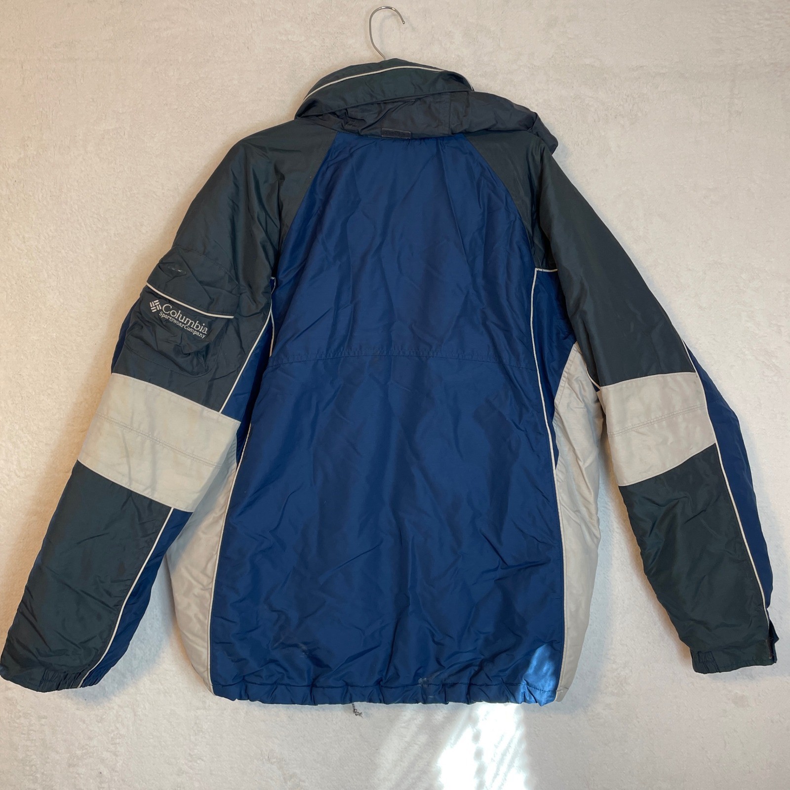 Columbia Sportswear Company Mens Blue Gray White Insulated Ski Jacket Large