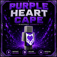 Minecraft – Purple Heart Cape Twitch Cape – Java & Bedrock | PC XBOX PSN Switch