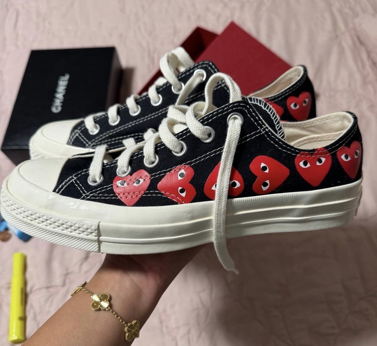 Converse Chuck Taylor Comme des Garcons Play Black Heart Print Low 