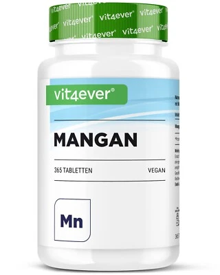 VIT4EVER MANGANESE 365 Compresse (vegano) á 10 mg - Alta Biodisponibilità Manganese Bisglicinato