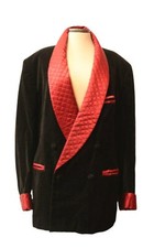 Men Vintage Velvet Smoking Jacket Handmade Shawl Lapel Tuxedo Blazer Tailored
