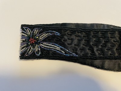 Beaded Black Cumberbund Belt Gold Silver Blue Red Floral  display picture 1