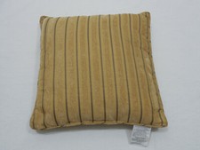 17 X 17 " Square Gold Tan Brown Chenille Stripe Throw Pillow Sofa Couch Cushion