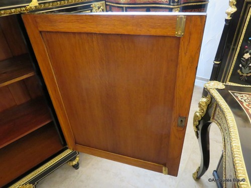 Impressive french credenza L XIV marquetry Boulle 19th Napoléon III period 3door - Picture 9 of 20