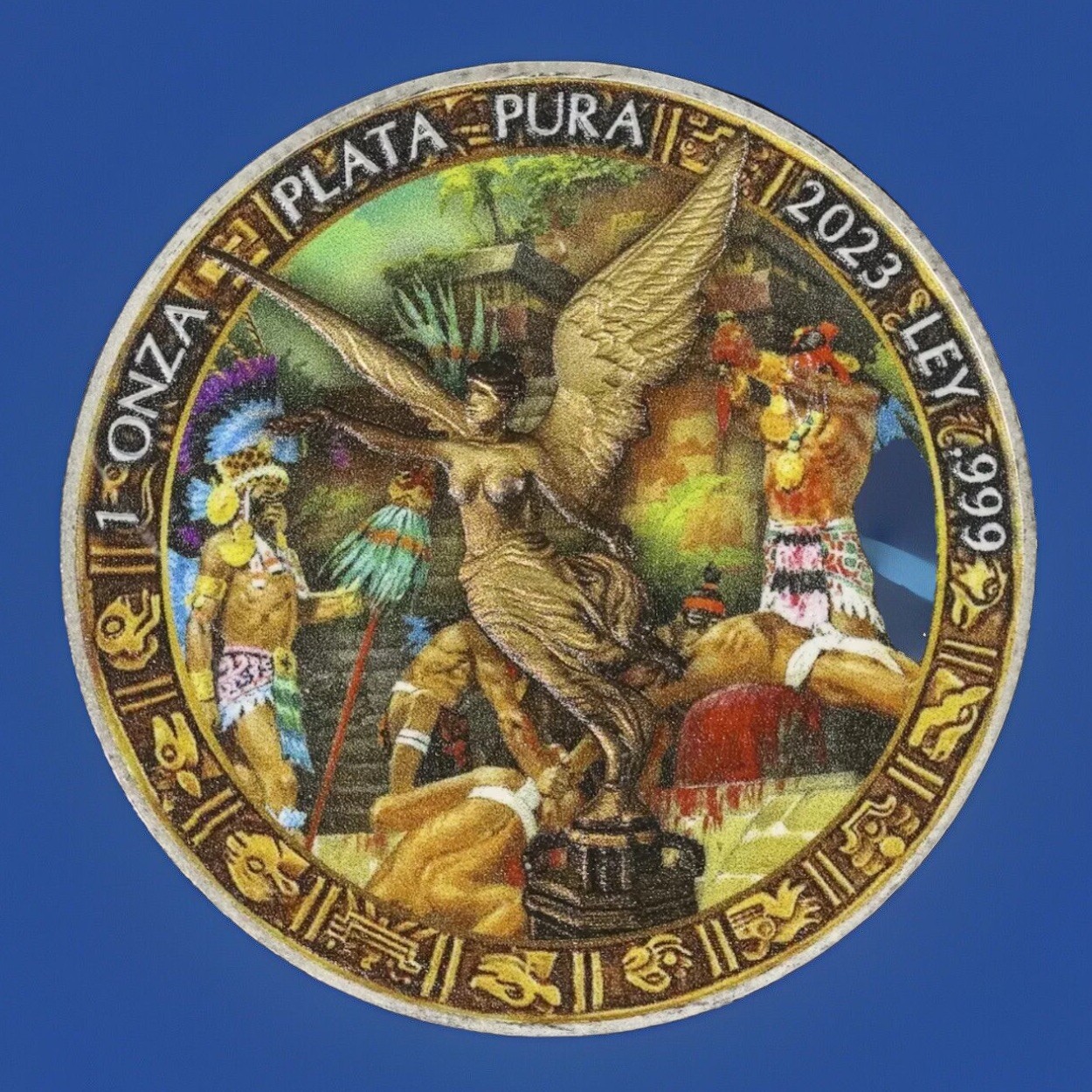 🇺🇸 2023 LIBERTAD Mexico Historia dela Azteca 15/180 SacrificeEdition 1ozSilver