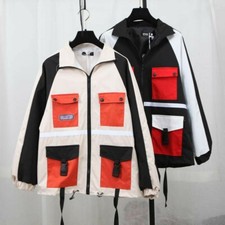 Giacca Cargo Donna Multi Pocket Bomber Splice Larga Harajuku Scuola
