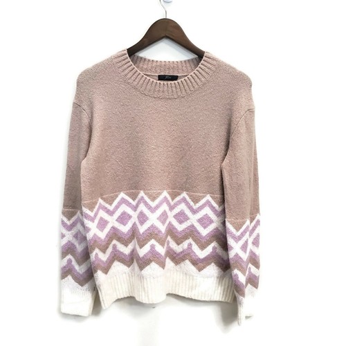 J. Crew Womens Tan Cream Purple Zig Zag 