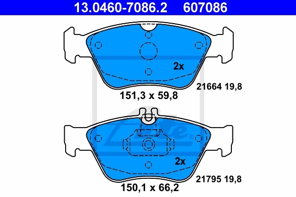 ATE Bremsscheiben Ø288Mm + BremsbelÄGe Vorne & Hinten FÜR Mercedes SLK R170-image