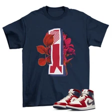 Floral 1 USA Shirt Blue to Match Air Jordan 1 Mid USA DQ7648-600