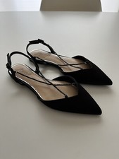 Jewel By Badgley Mischka Alanna Ballet Flats Black Crisscross Rhinestone Strap
