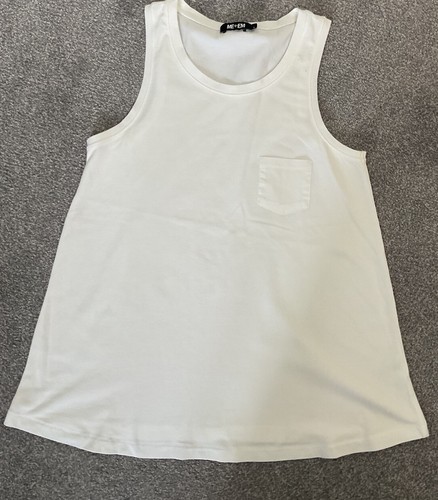 ME+EM Women's Vest Top Size Small White Sleeveless Jersey Summer Tank T-shirt - Picture 7 of 8