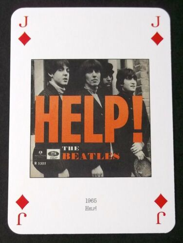 1 x playing card single swap The Beatles Help! Jack of Diamonds - Afbeelding 1 van 3