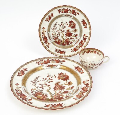 Spode Indian Tree Rust Set of Pieces: Dinner Plate, Salad Plate
