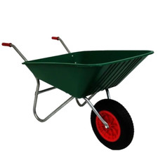 Green Wheelbarrow 85L with puncture proof wheel Gardening mucking out barrow