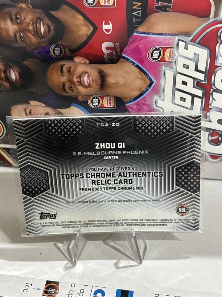 Zhou Qi 2022-23 Topps Chrome NBL Authentics Jersey refractor card - Image 2 of 2