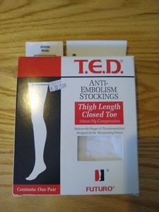 Futuro TED Anti Embolism Stockings Thigh Length Closed Toe 18mmHg Medium Regular