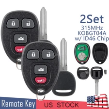 2 Replacement for Chevy 2005-2010 Cobalt 2004-2012 Malibu Remote Key Fob 4B Set