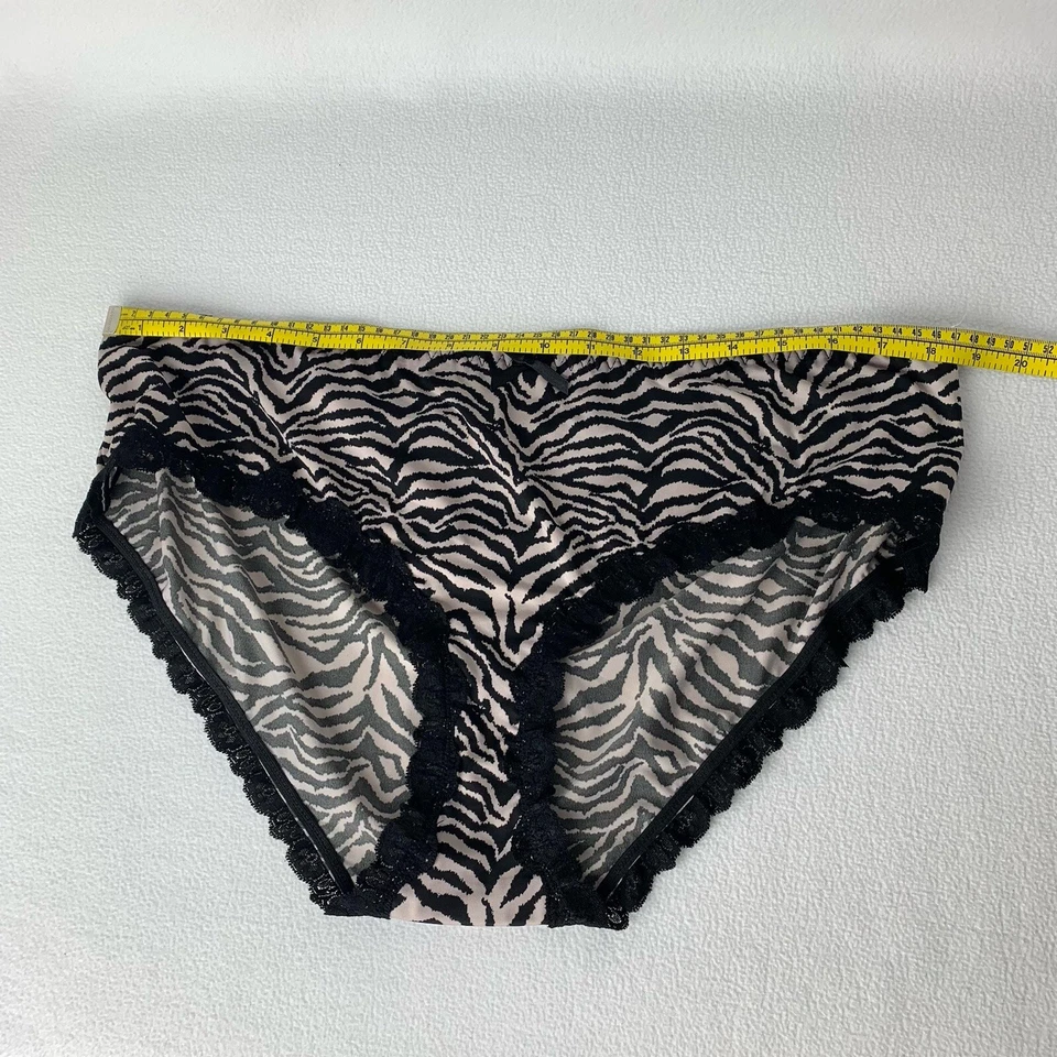 Frederick's of Hollywood Plus 3X Bragas Cherie Animal Estampado Cebra Negro Tostado Nuevas con Etiquetas Foto 2 de 4